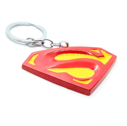 SUPERMAN KEYCHAIN Red/Yellow Super-Man Logo DC Comics Design Key Chain/Keyring