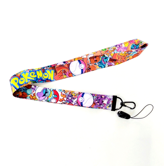 LONG POKEMON LANYARD Poke Key Ring Hook Holder Cute Anime Gift