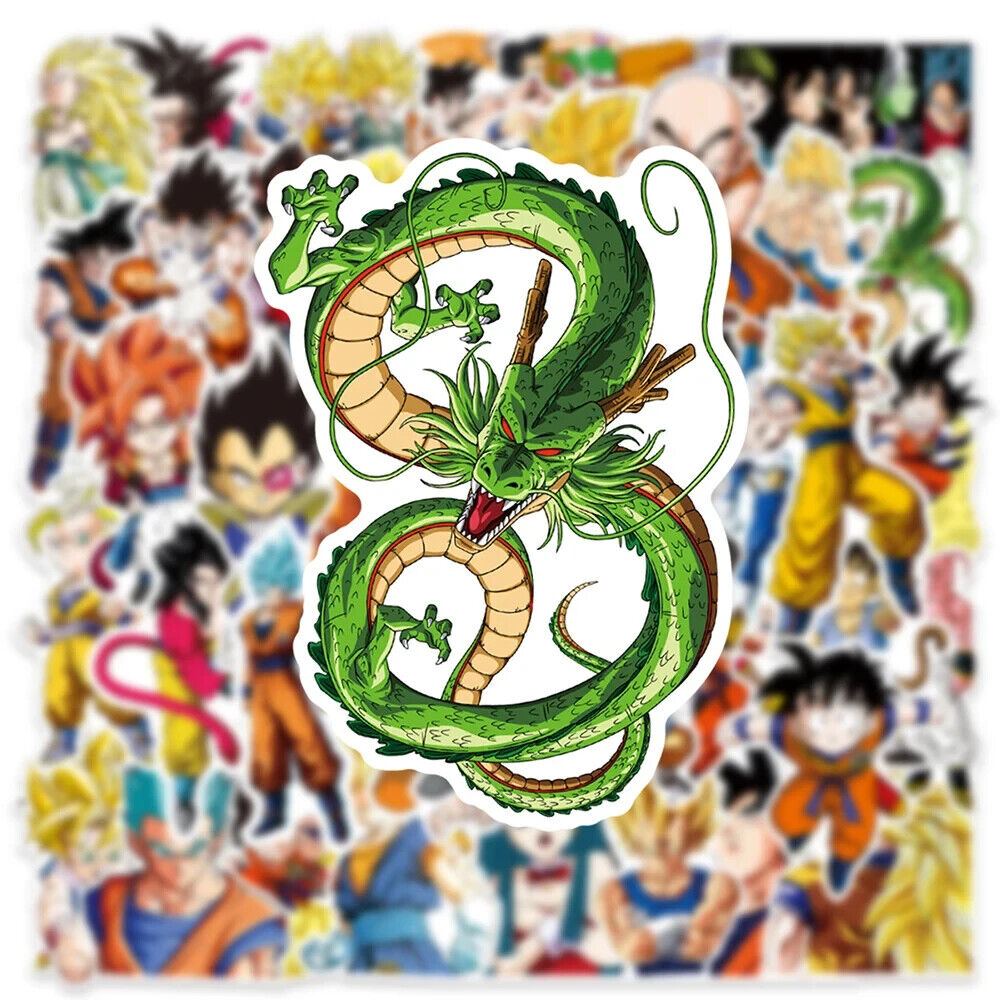 DRAGON BALL Z STICKERS (50pcs) 50 Unique Die-Cut Anime Decal w/Vegeta Gohan Goku