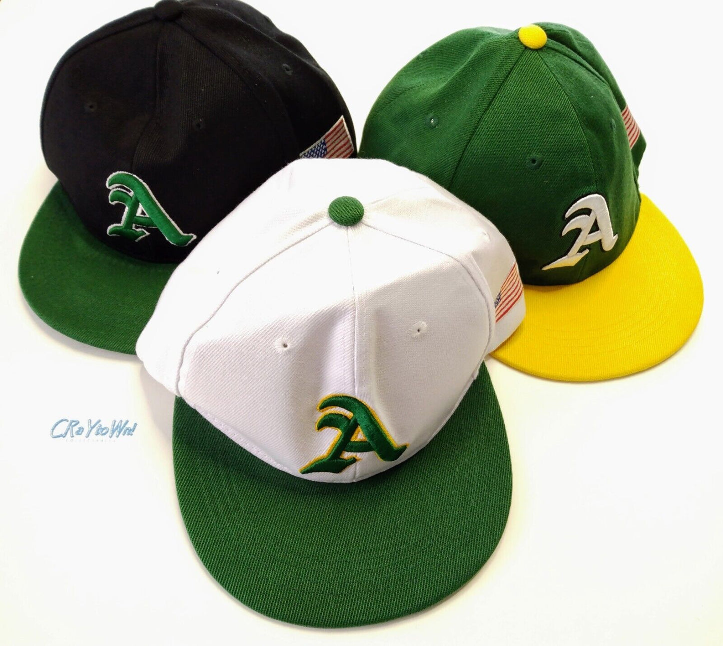 OAKLAND A'S BASEBALL HAT Athletics Cap Adj. Green Black White (Pick Your Color)