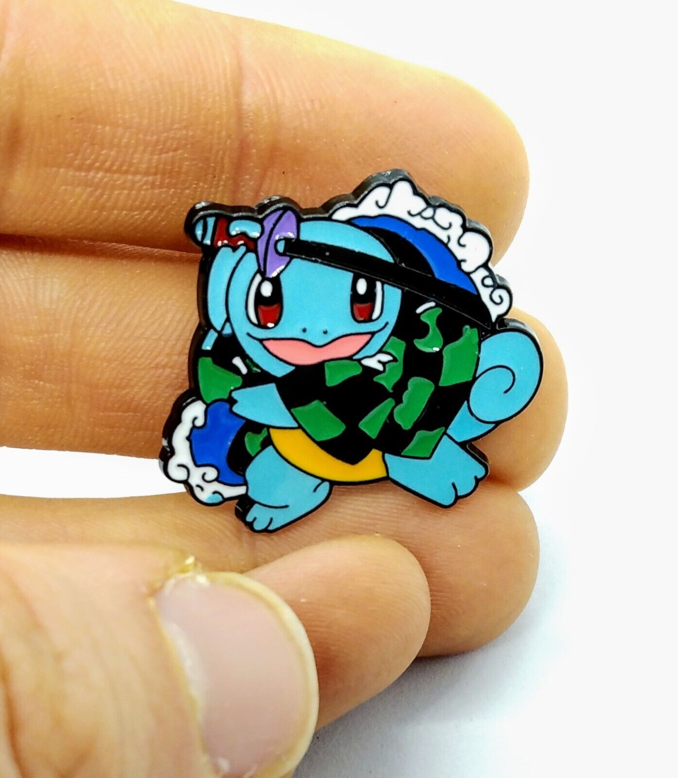 SQUIRTLE SAMURAI PIN Pokemon as Tanjiro Demon Slayer Anime Enamel Lapel Brooch