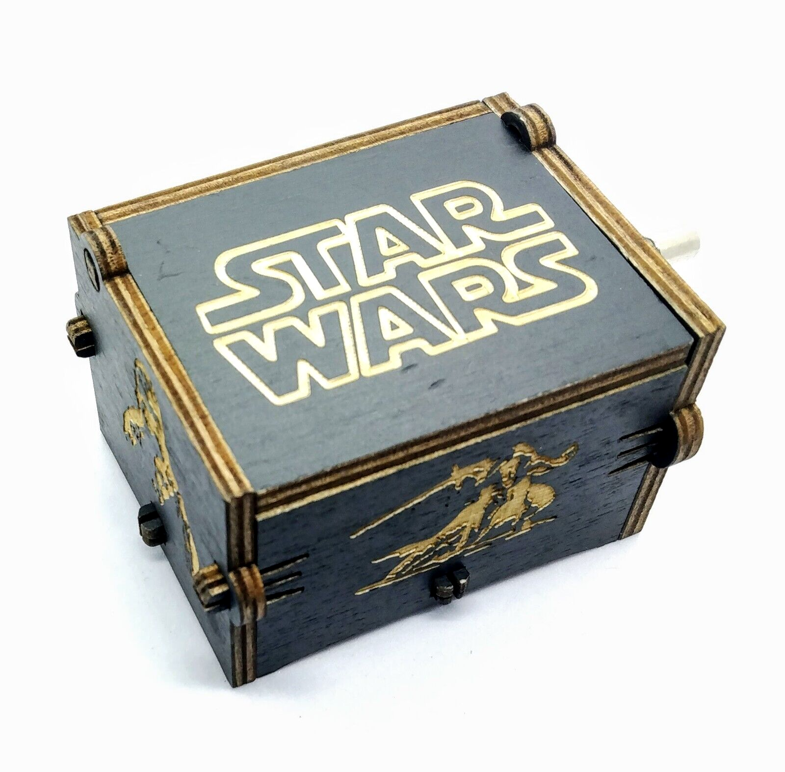 STAR WARS MUSIC BOX Wooden Carved Hand-Cranked Movie Theme Gift Toy