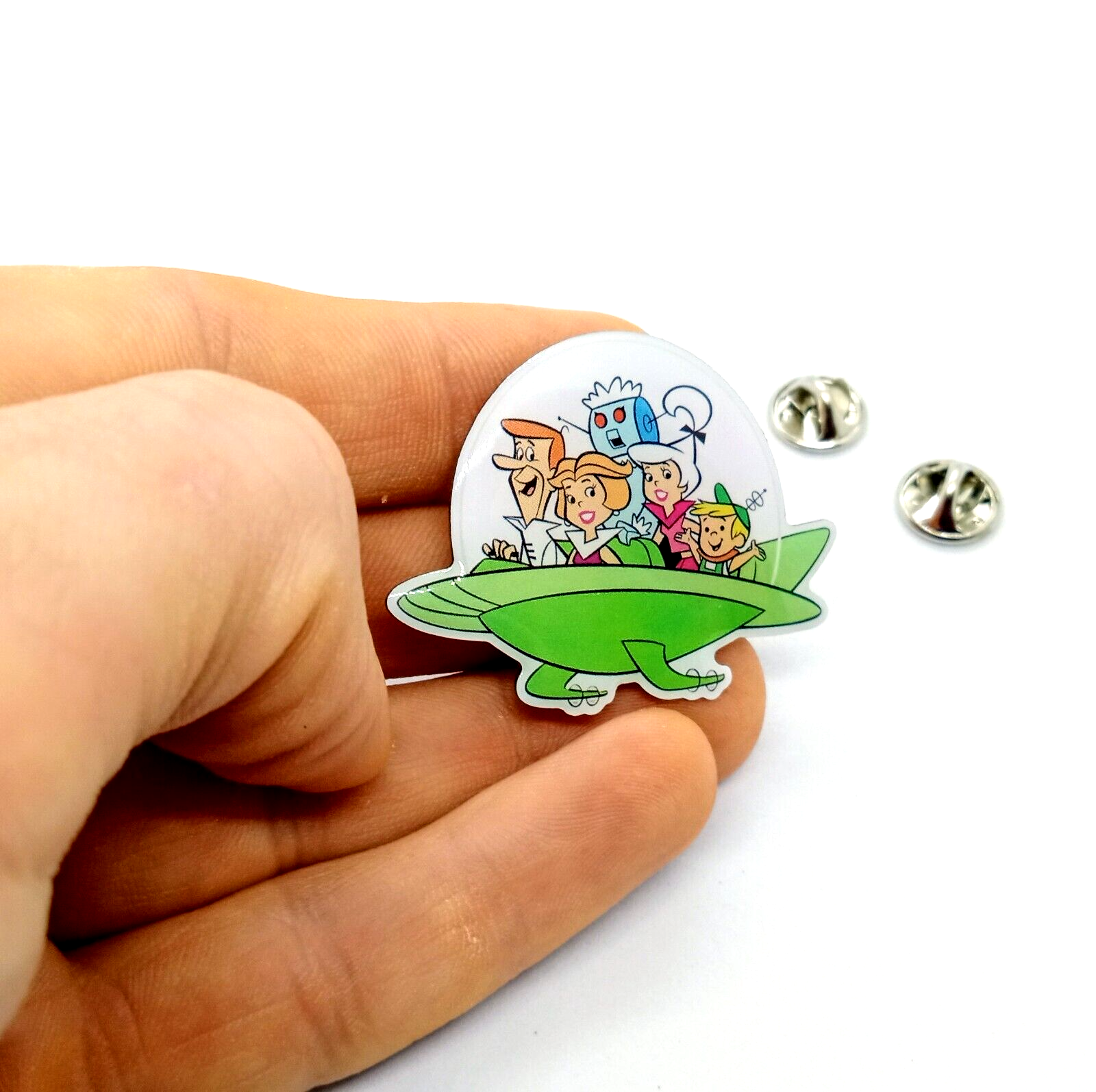 THE JETSONS PIN Flying Car Classic Cartoon Enamel Lapel Brooch (Cool Retro Gift)