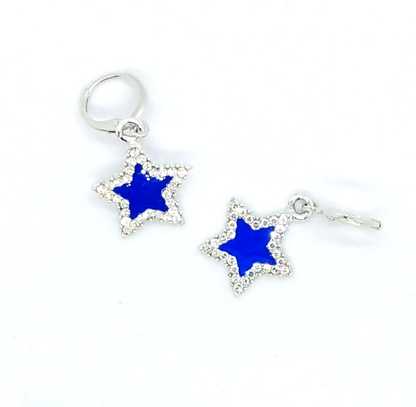 DALLAS COWBOYS SMALL GEM EARINGS Blue/Silver Star Logo Pendants Girl's Gift