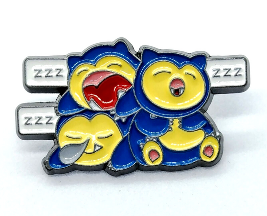 SNORLAX SLEEPING PIN Pokemon Three Zzz's Cute Enamel Brooch Anime