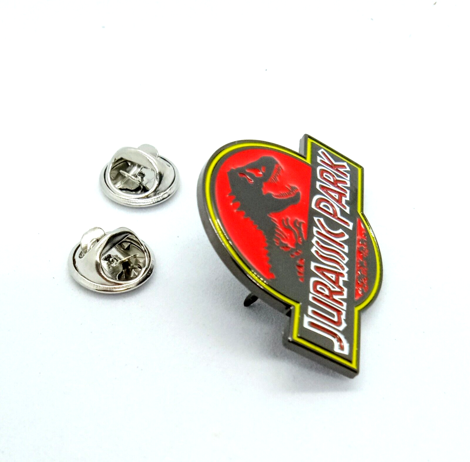 JURASSIC PARK PIN Classic Dinosaur Movie Logo Film Gift Enamel Lapel Brooch