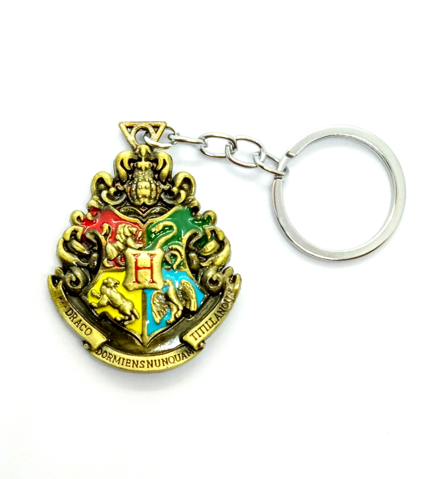 HARRY POTTER HOGWARTS CREST KEYCHAIN Quality Double-Sided Key Chain/Keyring