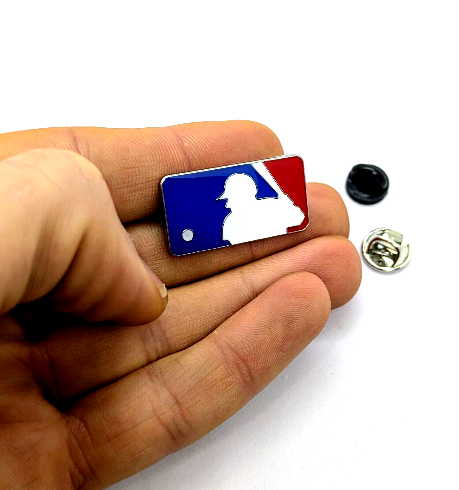 LOGOMAN PIN Baseball MLB Logo Batter Silver-Back Gift Enamel Hat Lapel Brooch