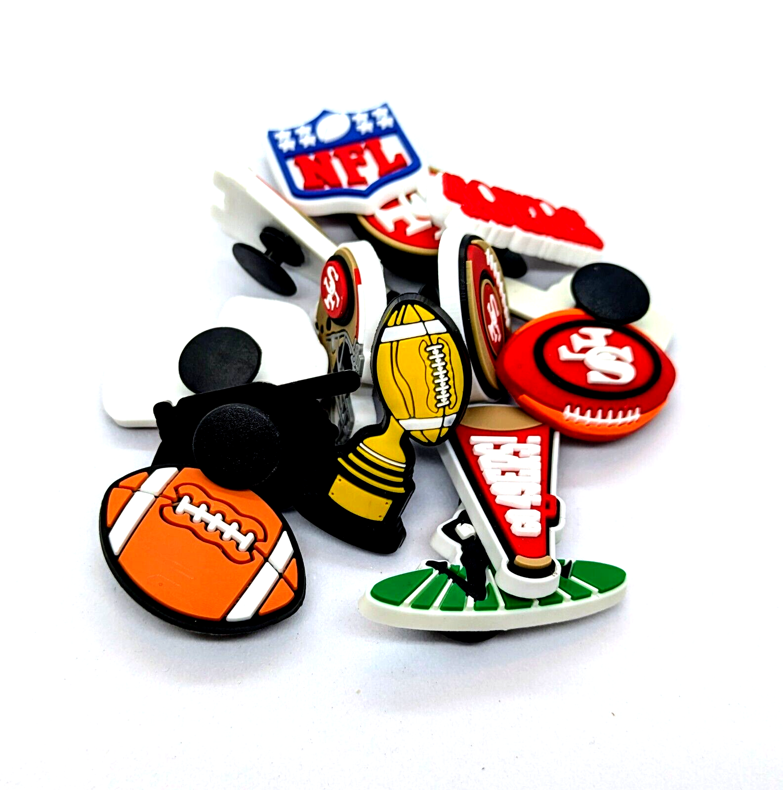 SAN FRANCISCO 49ERS SHOE CHARMS (14pcs) Football Cool Gift Accessories Set Lot