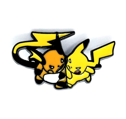 PIKACHU VS RAICHU PIN Pokemon Fighting Duo Gift Enamel Lapel Brooch