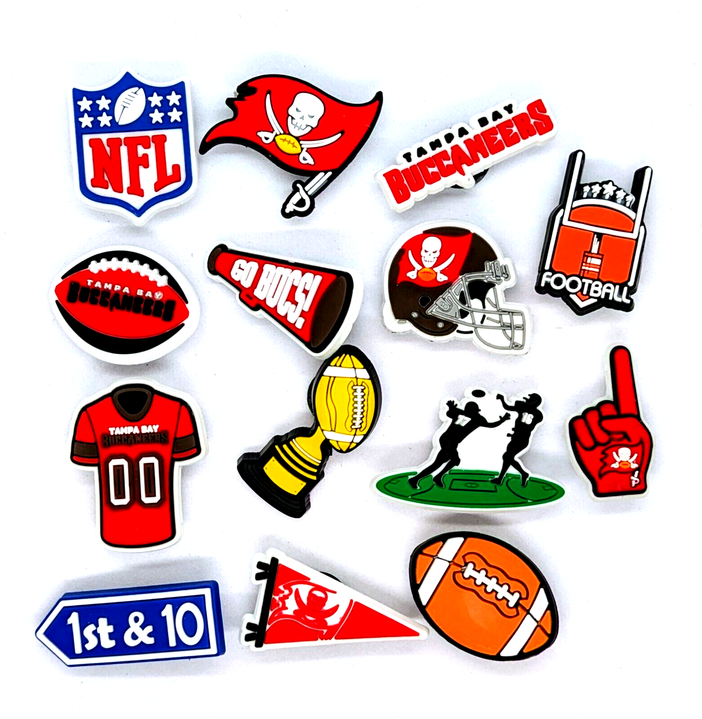 TAMPA BAY BUCCANEERS SHOE CHARMS (14pcs) Football Cool Gift Accessories Set Lot