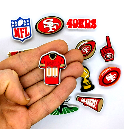 SAN FRANCISCO 49ERS SHOE CHARMS (14pcs) Football Cool Gift Accessories Set Lot