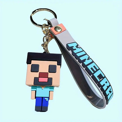 MINECRAFT SILICONE KEYCHAIN Video Game Key Chain/Keyring (Pick Your Character)