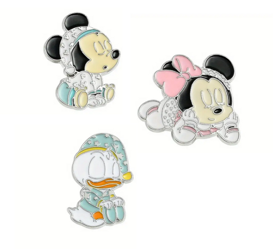 DISNEY BEDTIME PINS Pajamas Sleeping - Mickey, Minnie, Donald, or All 3 (U Pick)