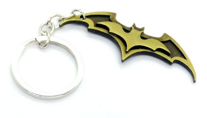 BATMAN KEYCHAIN Gold Bat Logo Key Chain/Keyring Metal Pendant