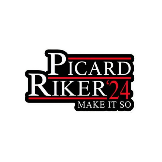 PICARD RIKER '24 VINYL STICKER 1pc Car Decal Star Trek President (7.3"x4.25")