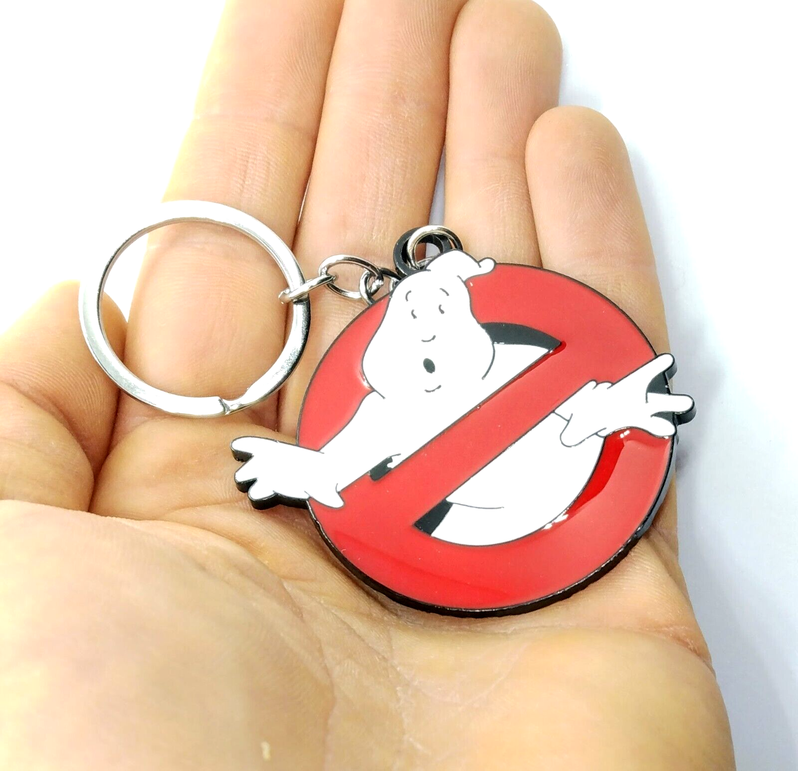 GHOSTBUSTERS KEYCHAIN Classic Movie Logo Ghost Busters Metal Key Chain/Keyring