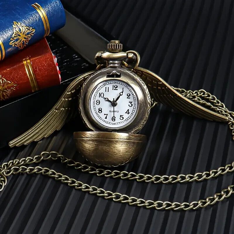 QUIDDITCH SNITCH POCKET WATCH Solid Golden Harry Potter Timepiece Pocketwatch