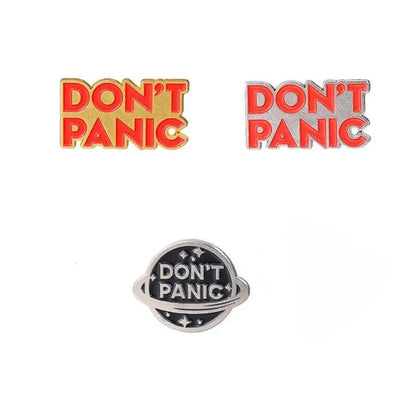 DON'T PANIC PIN Hitchhiker's Guide To The Galaxy Brooch (You Choose or All 3!)