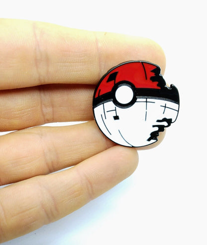 POKE-BALL DEATH STAR PIN Pokemon & Star Wars Enamel Lapel Brooch