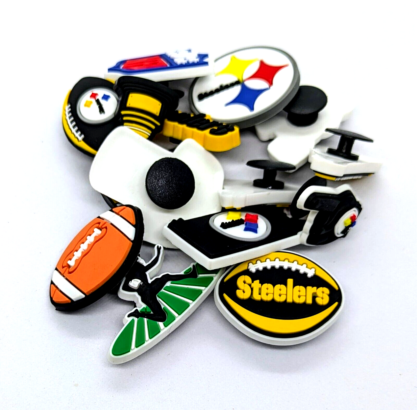 PITTSBURGH STEELERS SHOE CHARMS (14pcs) Football Cool Gift Accessories Set Lot