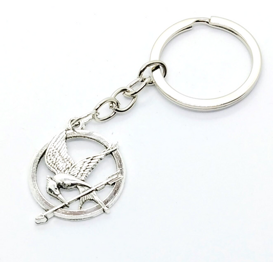 MOCKINGJAY KEYCHAIN Silver Hunger Games Gift Mocking Jay Key Chain/Keyring