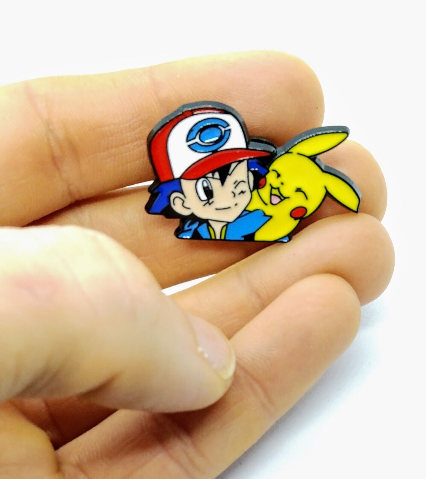 ASH AND PIKACHU PIN Pokemon Friends Gift Enamel Lapel Brooch