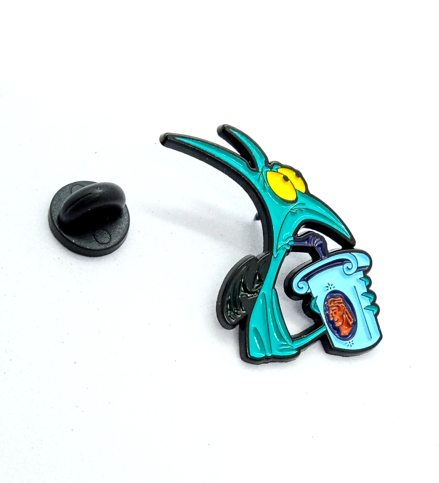 PANIC (HERCULES) PIN Disney's Green Demon Cartoon Drinking Soda Enamel Brooch