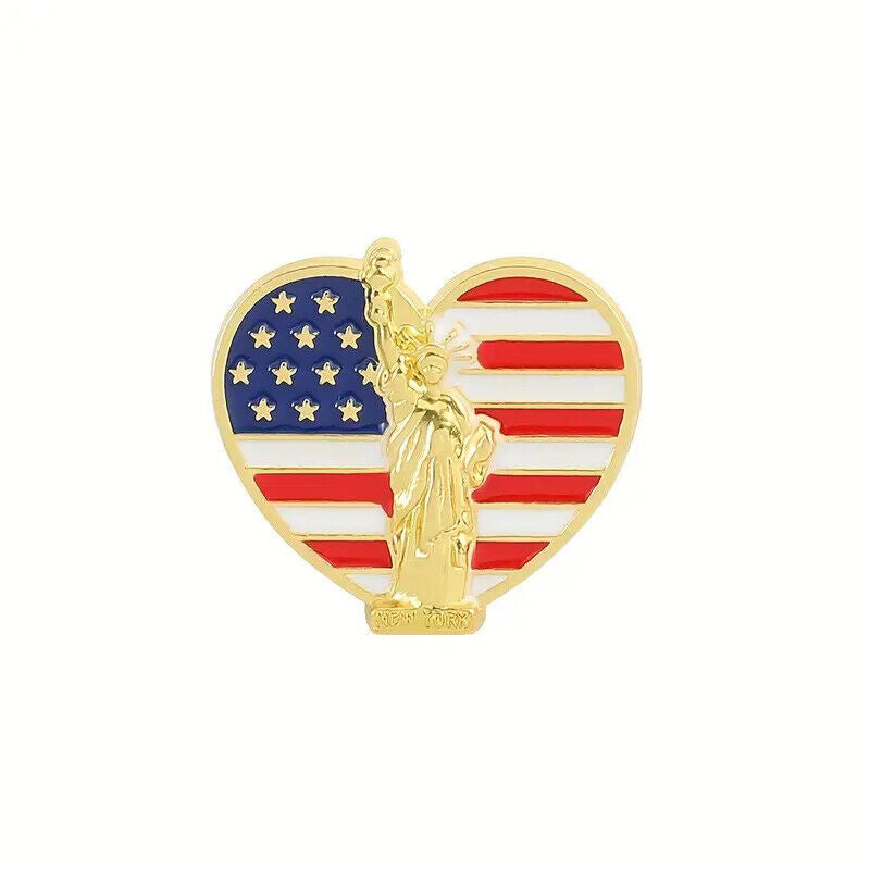 PATRIOTIC PINS American Flag USA Independence July 4th Lapel Brooch (You Choose)