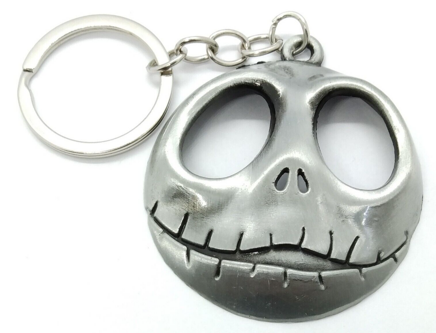 NIGHTMARE BEFORE CHRISTMAS KEYCHAIN Silver Jack Skellington Key Chain/Keyring