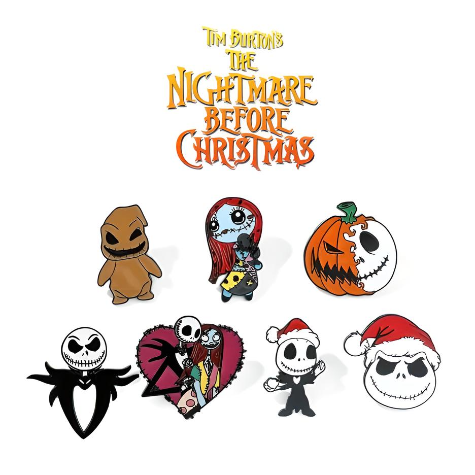 NIGHTMARE BEFORE CHRISTMAS PIN SET (7pcs) Disney Gift Enamel Lapel Brooch Lot