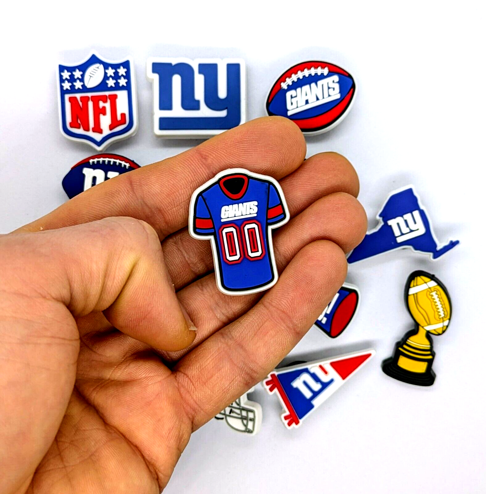 NEW YORK GIANTS SHOE CHARMS (14pcs) Football Cool Gift Accessories Set Lot