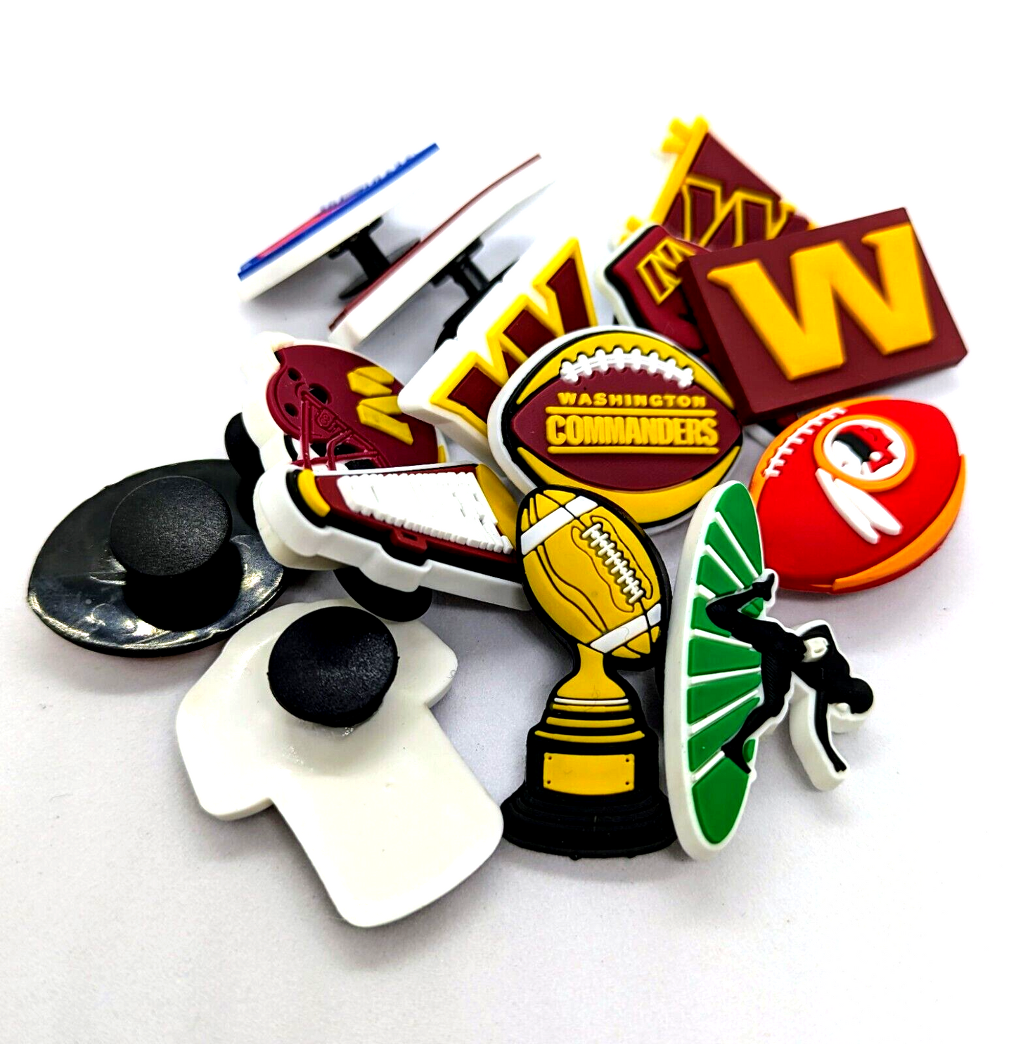 WASHINGTON COMMANDERS SHOE CHARMS (14pcs) Football Cool Gift Accessories Set Lot