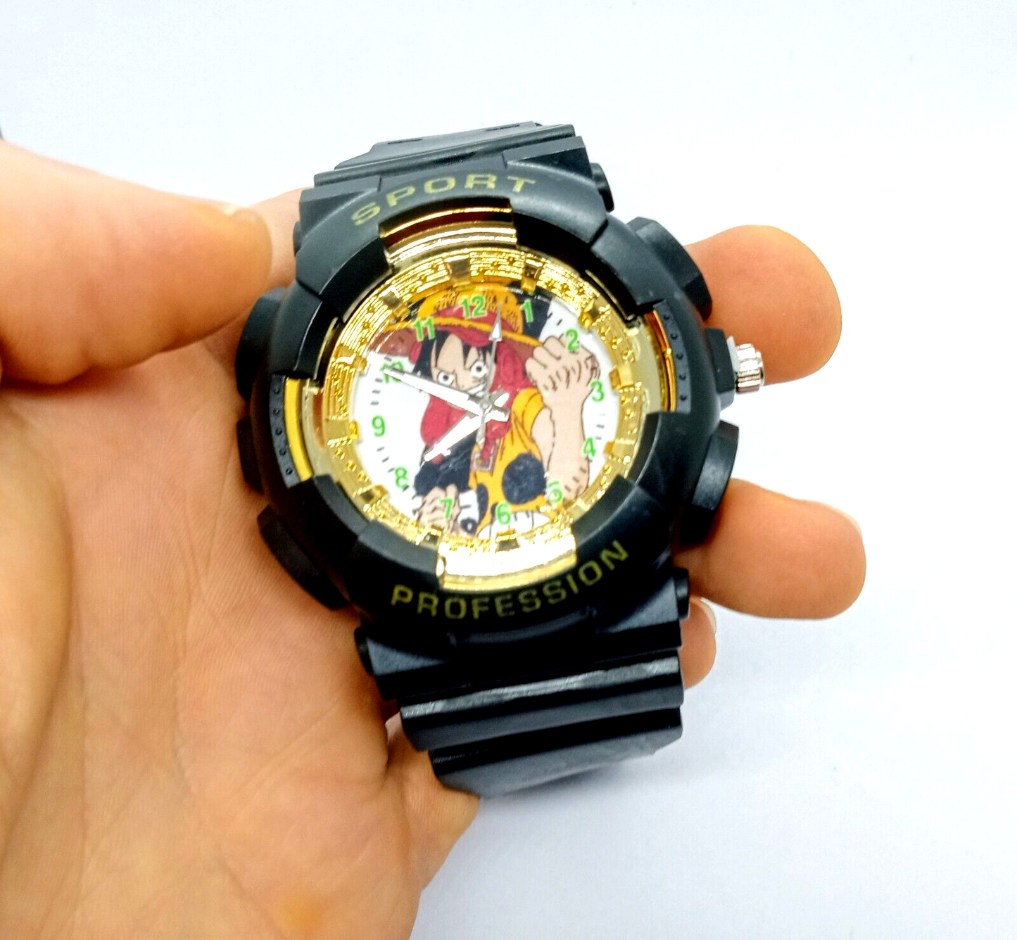 ONE PIECE WATCH Boy's Black Anime Wristwatch Luffy Pirate Ace (Sweet Gift!)