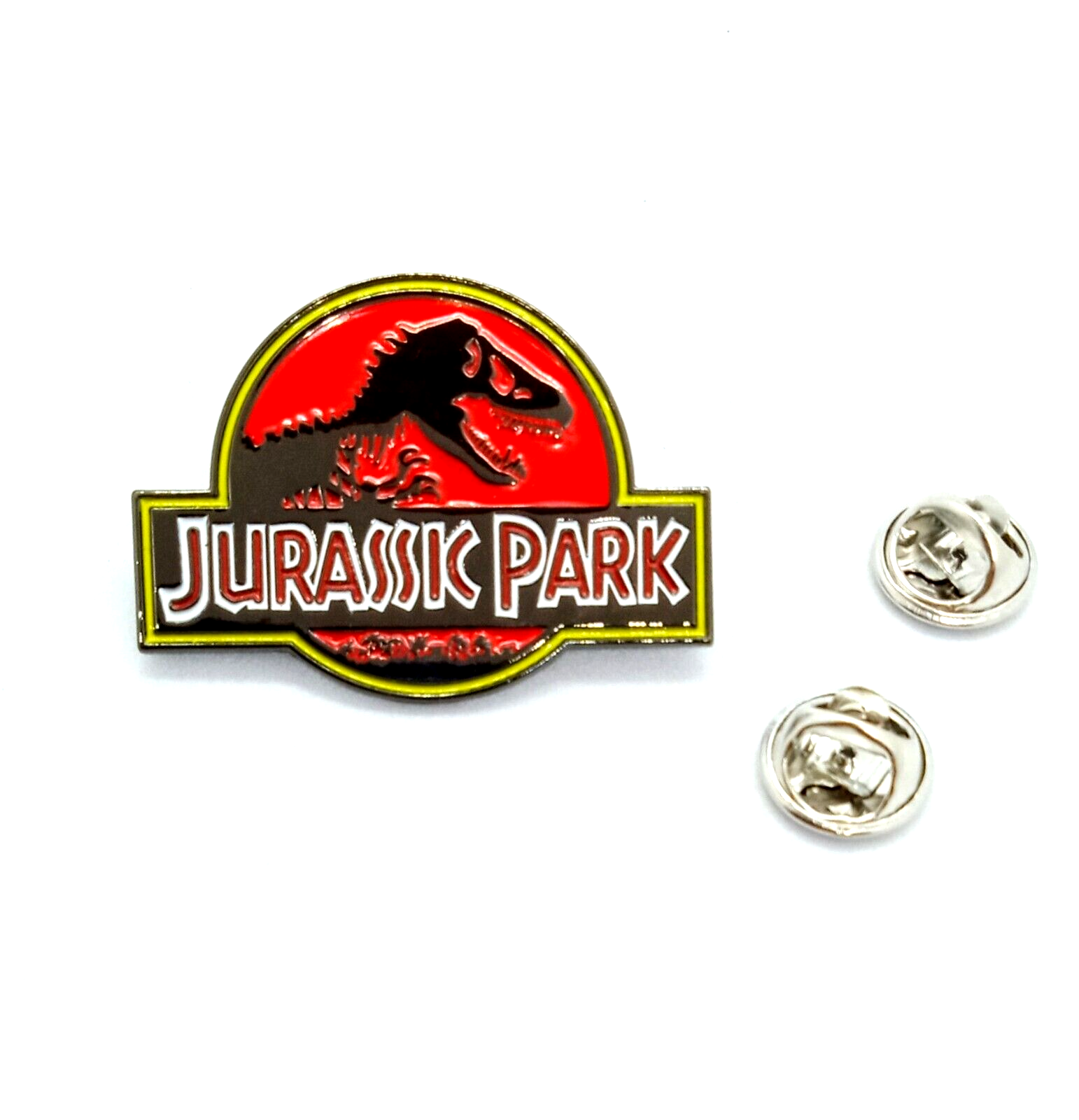 JURASSIC PARK PIN Classic Dinosaur Movie Logo Film Gift Enamel Lapel Brooch