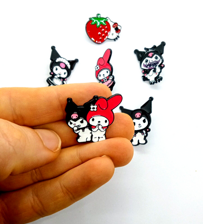 HELLO KITTY PIN SET (6pcs) Sanrio Kuromi My Melody Strawberry Cute Cartoon Lot