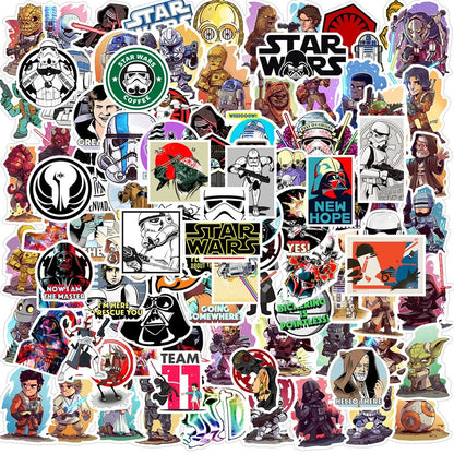 STAR WARS STICKERS (100pcs) Unique Die-Cut Illustrated Glossy Colorful Decal