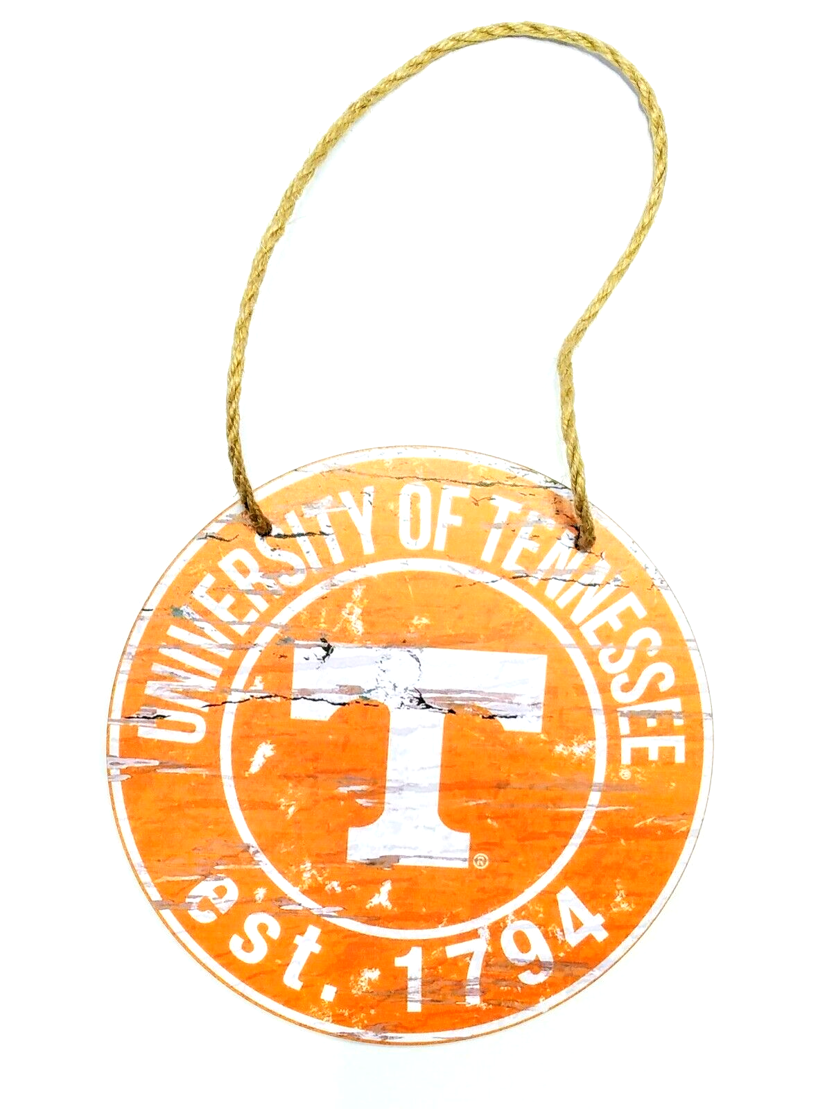 TENNESSEE VOLUNTEERS WOODEN SIGN 8"x8" Hanging Vols Logo Wall Decal & Rope