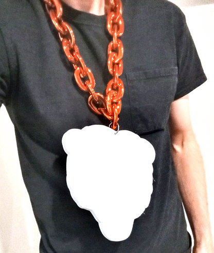 CHICAGO BEARS FOAM NECKLACE Orange Chain Large/Big/Jumbo Light-Weight Durable