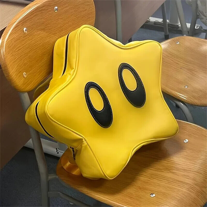 SUPER STAR BACKPACK Mario Bros. Yellow Video Game Themed Kid's School Back Pack