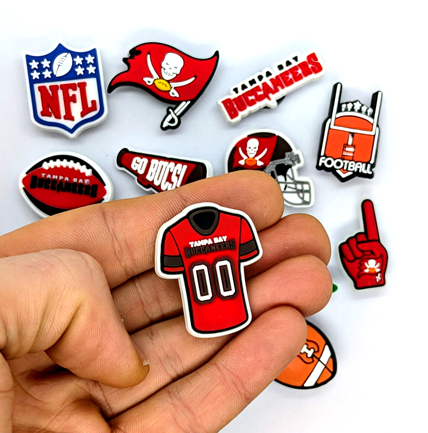 TAMPA BAY BUCCANEERS SHOE CHARMS (14pcs) Football Cool Gift Accessories Set Lot