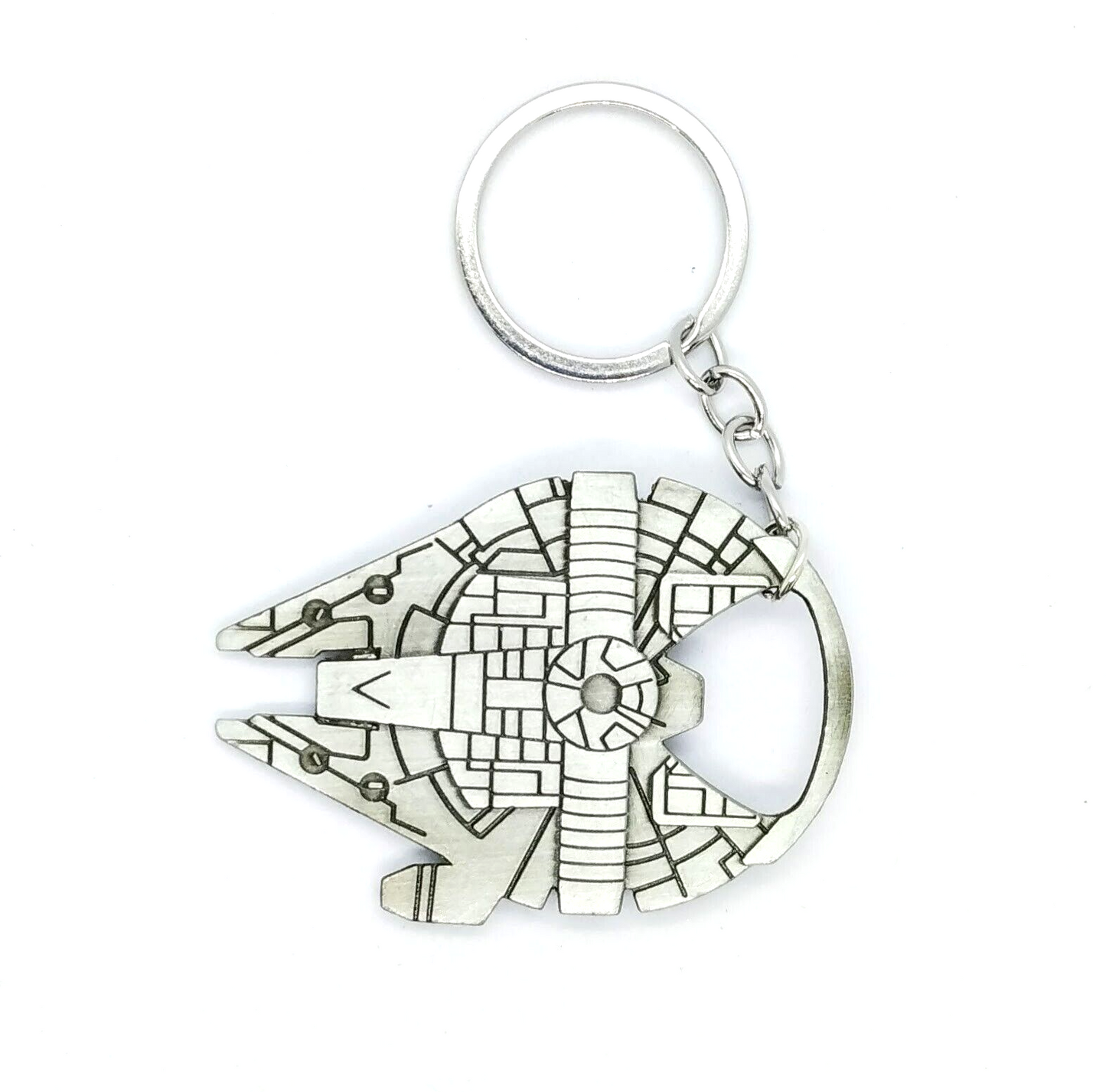 MILLENNIUM FALCON KEYCHAIN (Bottle Opener) Silver Star Wars Ship Key Chain