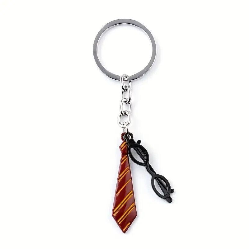 HARRY POTTER GLASSES & TIE PIN Eyeglasses Necktie Key Chain/Keyring (Cool Gift!)