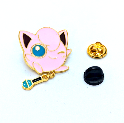 JIGGLYPUFF "DANGLING MIKE" PIN Pokemon #039 Enamel Lapel Brooch (Cool Gift!)