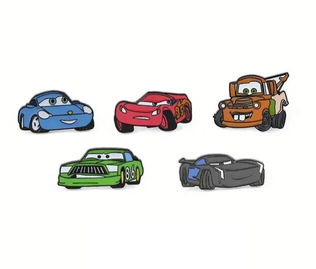 CARS PIN SET (5pcs) Pixar/Disney Movie Animation Gift Enamel Lapel Brooch Lot