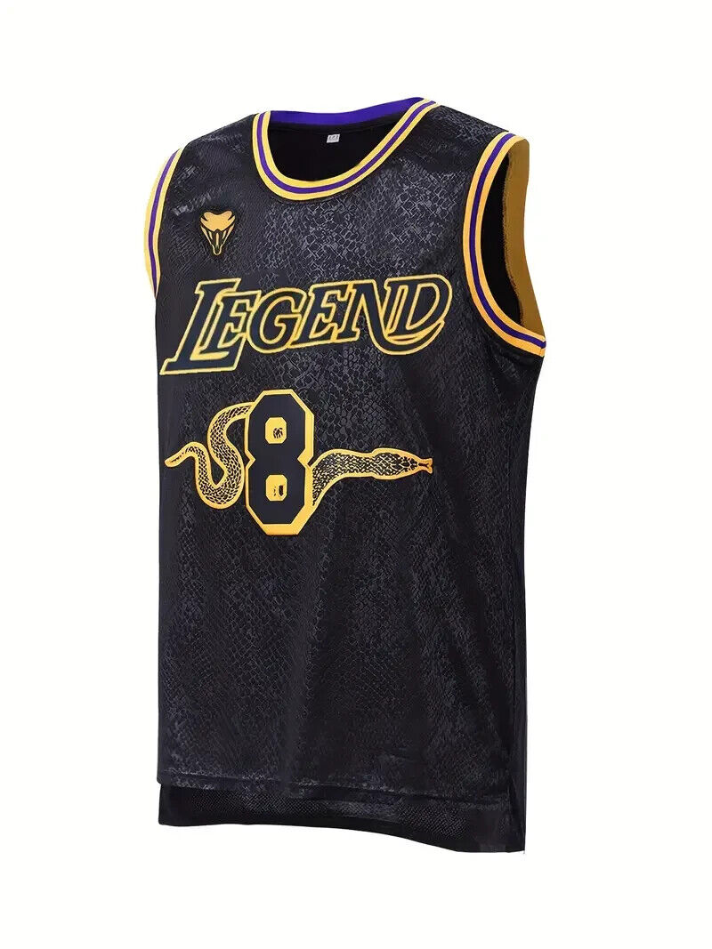 KOBE BRYANT "LEGEND" JERSEY Men's Basketball Mamba Embroidered Black NBA Lakers