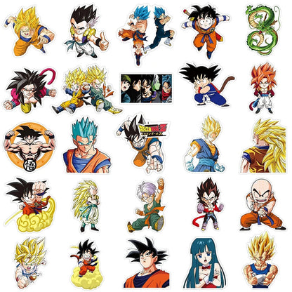 DRAGON BALL Z STICKERS (50pcs) 50 Unique Die-Cut Anime Decal w/Vegeta Gohan Goku