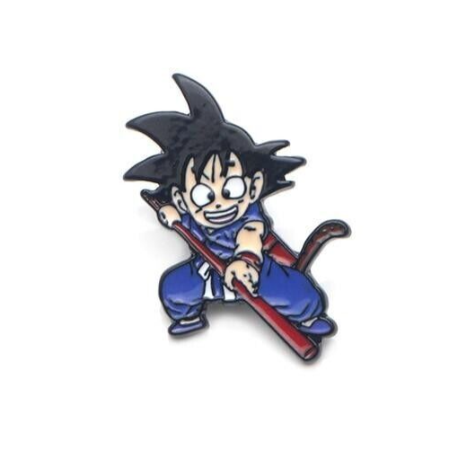 GOKU PIN Dragon Ball Z Fighting w/ Stick Anime Gift Enamel Lapel Brooch