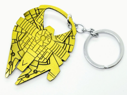 MILLENNIUM FALCON KEYCHAIN (Bottle Opener) Gold Star Wars Ship Key Chain/Keyring