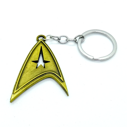 STAR TREK KEYCHAIN Gold Communicator SciFi Logo Trekkie Gift Key Chain/Keyring